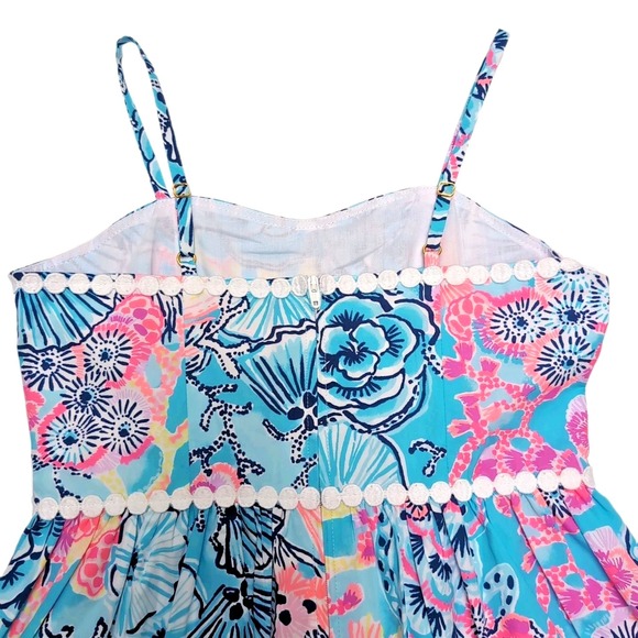Lilly Pulitzer Mini Haylan Dress Girls Sz 10 Bali Blue Once Upon a Tide NEW NWT - Picture 6 of 16